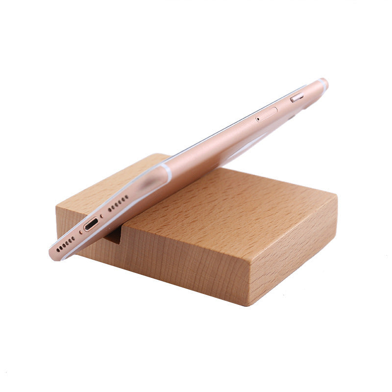 Creative Mobile Phone Toma Back With Coin Beech Wood Lazy Phone Holder Custom Lettering