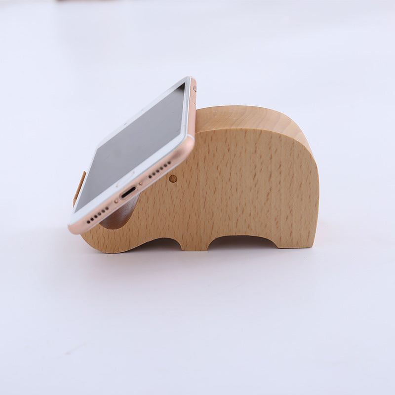 Creative Mobile Phone Toma Back With Coin Beech Wood Lazy Phone Holder Custom Lettering